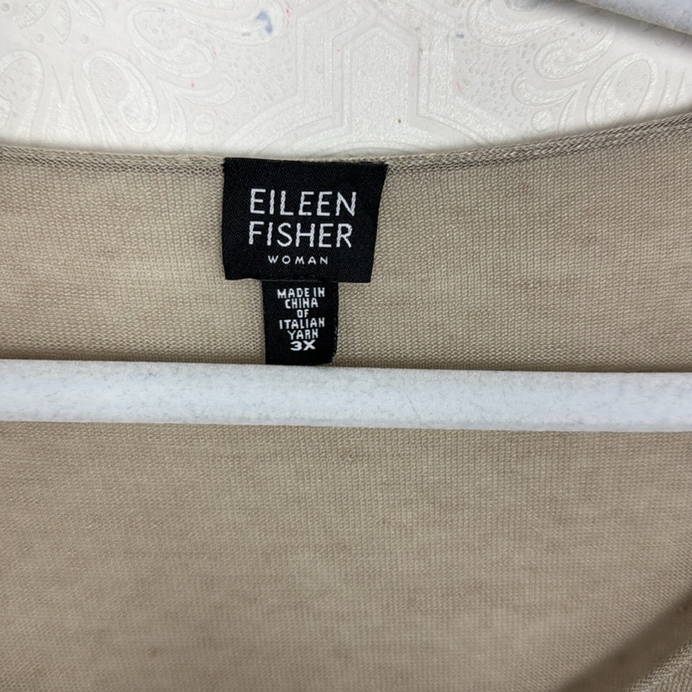 Eileen Fisher Linen Nylon Sheer Lightweight Breathable Tunic Shirt Long Sleeve - Picture 5 of 8